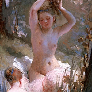 Two Girls Bathing, 1864 (oil on canvas)