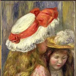 Two Girls with Hats, c. 1890 (oil on canvas)