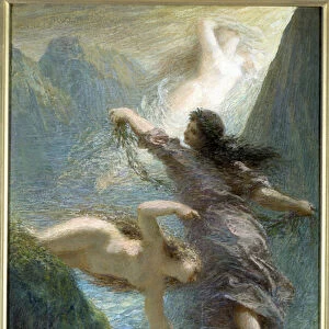 The girls of the Rhine. Pastel by Henri Fantin Latour (Fantin-Latour, 1836-1904)