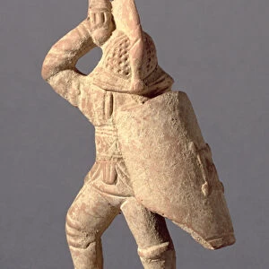 Gladiator wearing Samnite Armour, 1st or 2nd century AD (clay)