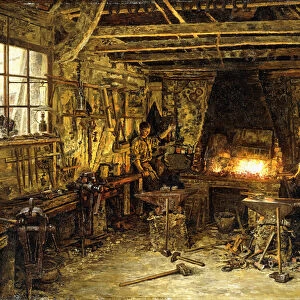 Glassmakers, (oil on canvas)