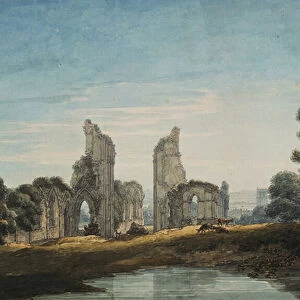 Glastonbury Abbey, 1795 (pencil & w / c on paper)