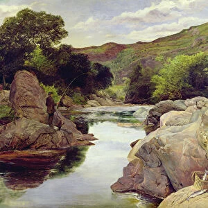 Glenfinlas with Millais Fishing, 1853 (oil on panel)