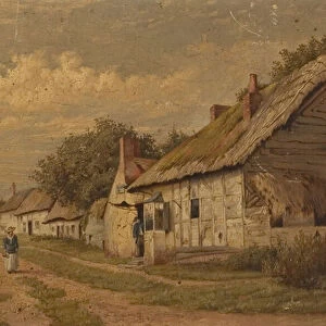 A Gloucestershire Lane, late 19th century (oil on canvas)
