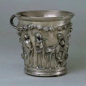 Goblet embossed with skeletons from the Boscoreale Treasure, near Pompeii (silver)