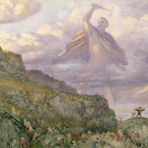 The God Thor Chasing the Dwarfs, 1878 (w / c)