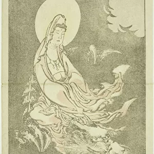 Goddess Riding a Dragon, from The Picture Book of Realistic Paintings of Hokusai (Hokusai shashin gafu), c.1814 (colour woodblock print (album sheet))