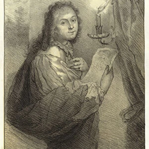Godfried Schalcken, Dutch artist (litho)