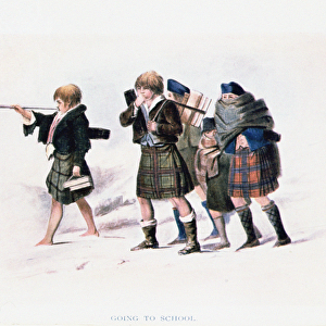 Going To School, c. 1847 (coloured litho)