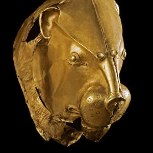 Gold lions head rhyton, from Grave IV, Mycenae. 16th century BC
