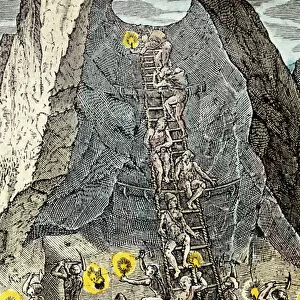 Gold mine in Potosi, Bolivia, 1592 (engraving)