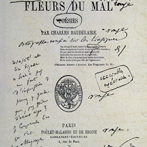 Good to draw from "Fleurs du Evil", annotated by Charles Baudelaire, 1857