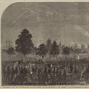 Government House and the Esplanade, Calcutta, during the Illuminations on the Occasion... (engraving)
