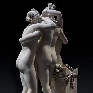 The three Graces, detail of the rear part, 1812-17 (marble)