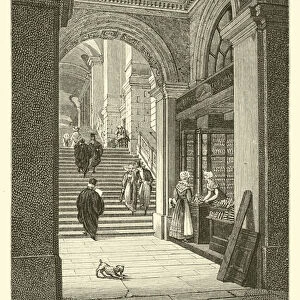 Grand escalier lateral en 1825 (engraving)