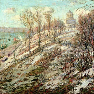 Grants Tomb, New York National Monument, Winter (oil on canvas)