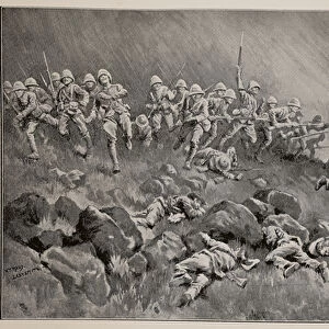 The great assault on Ladysmith: The Devons Clearing Wagon Hill (litho)
