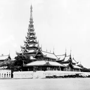 The Great Audience Hall at the Kings Palace, Mandalay, c. 1890 (b / w photo)