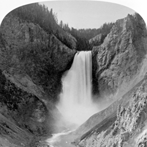 Great Falls of the Yellowstone, 360 feet, c. 1883 (b / w photo)