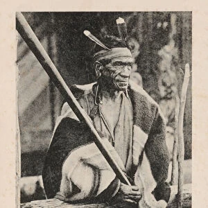 The Great Maori Chief, Te Hauhau (b / w photo)