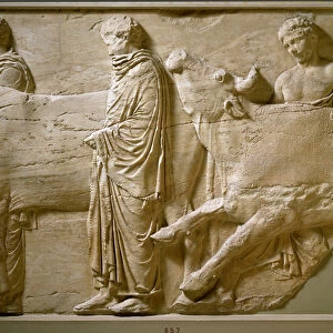Greek antiquite: "young men guiding the oxen to the place of sacrifice"