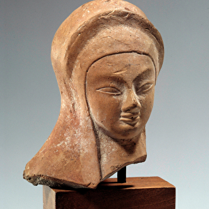 Greek art: Cycladic womans head. Archaic period. 2700-2400 BC. Paris, Louvre Museum