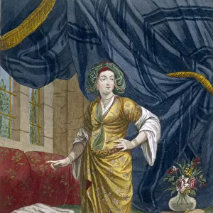 Greek Woman in her Apartment, c. 1708 (coloured engraving)