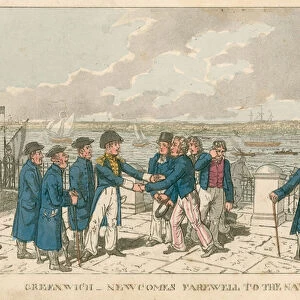 Greenwich, London - Newcomes farewell to the Navy (coloured engraving)