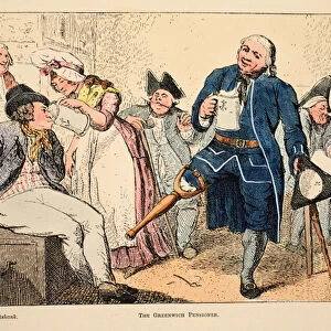 The Greenwich Pensioner, pub. 1791 (hand coloured engraving)