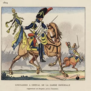 Grenadier A Cheval De La Garde Imperiale, 1804; Infanterie De Ligne, 1804 (colour litho)