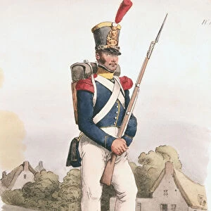 Grenadier Guard, 1824 (coloured engraving)