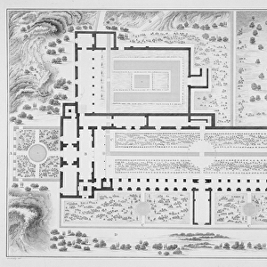 Ground Plan of the gardens of the Generalife, Granada, from