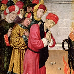 A group of faithful converts, detail from the Altarpiece of St. Quirze and St. Julita, 15th century (tempera on panel)