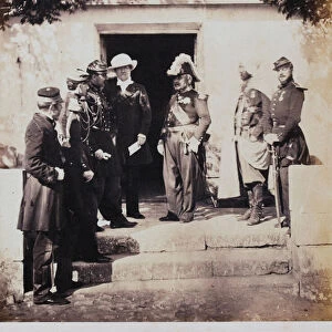 Group at Headquarters, from an album of 52 photographs associated with the Crimean War
