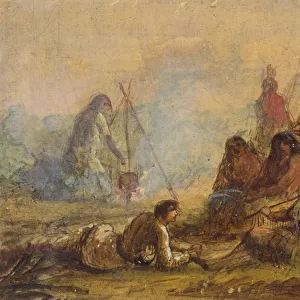 Group of Trappers and Indians, c. 1837 (w / c and gouache on paper)
