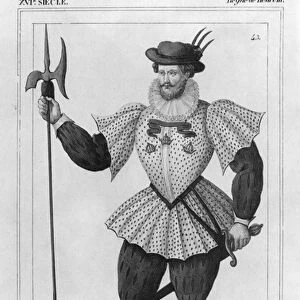 Guard of the provostship of Paris during the reign of Henri III (1574-89) (engraving)