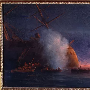 Guerre russo-turque (russo turque) de 1877-1878 : l attaque des voiliers russes sur le cuirasse turc Assari Shevket, sur la Mer Noire, le 12 aout 1877