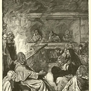 In the guest-hall (engraving)