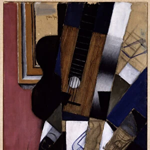 Guitar and Pipe, 1913 (oil & charcoal on canvas)