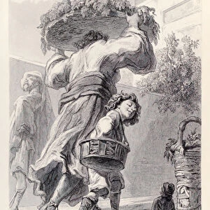 Gulliver and Lordbruldrud, from French Edition of Gullivers Travels