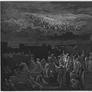 Gustave Dore Bible: The apparition of the army in the heavens (engraving)