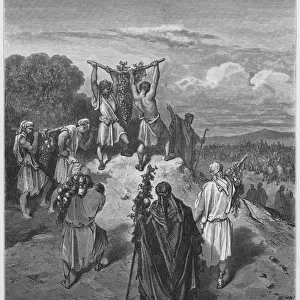 Gustave Dore Bible: Return of the spies from the Land of Promise (engraving)