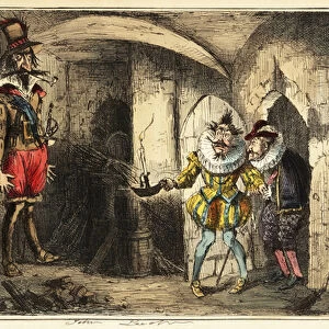 Guy Fawkes, leader of the Gunpowder Plot, caught in the cellar of the Houses of Parliament, 5 November 1604