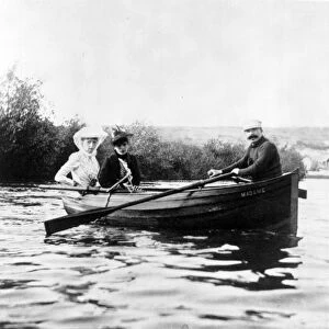 Guy de Maupassant in a boat with Genevieve Straus and Colette Dumas Lippman, c