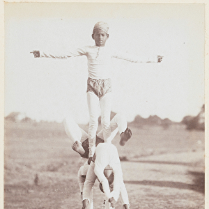 Gymnastics at the Camp of Exercise, Delhi, 1886 (b / w photo)