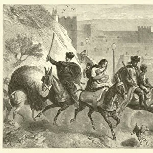 Gypsies leaving Toledo after the market (engraving)