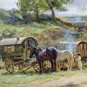 Gypsy Encampment, Appleby, 1919 (w / c on paper) (see also 54655)