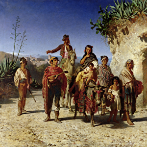 A Gypsy Family on the Road, c. 1861 (oil on canvas)