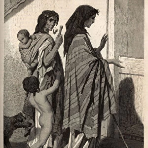 Gypsy women and children, 1870-71 (engraving)