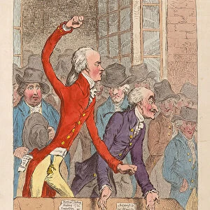 A Hackney Meeting, pub. 1796 (hand coloured engraving)